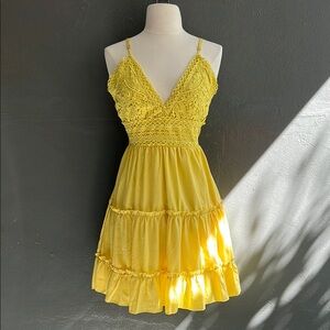 Yellow Lace Summer Dress